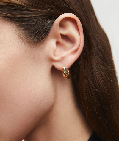 Detalle Pendientes Aros Rugosos Volumen Vidal & Vidal